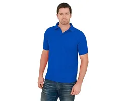 Reliable Multicoloured Cotton Blend Solid Polos For Men-thumb1