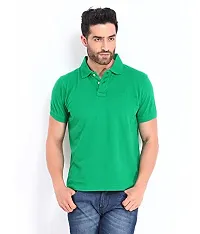 Reliable Multicoloured Cotton Blend Solid Polos For Men-thumb2