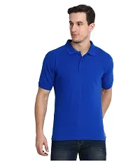 Reliable Multicoloured Cotton Blend Solid Polos For Men-thumb3