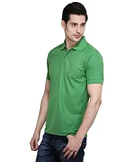 Reliable Green Cotton Blend Solid Polos For Men-thumb1