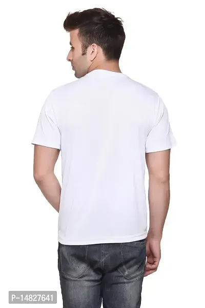 Reliable Multicoloured Cotton Blend Self Pattern Round Neck Tees For Men-thumb3