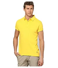 Reliable Multicoloured Cotton Blend Solid Polos For Men-thumb2