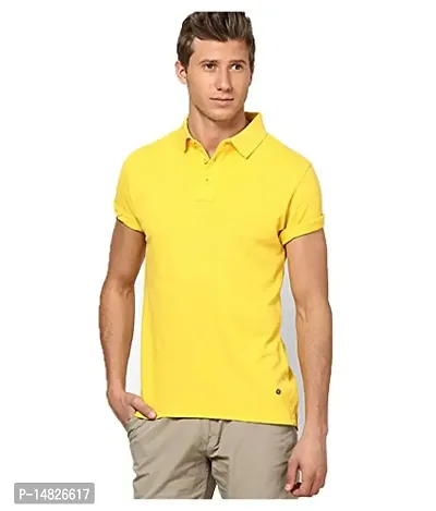 Reliable Multicoloured Cotton Blend Solid Polos For Men-thumb3