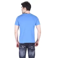 Reliable Blue Polyester Solid Round Neck Tees For Men-thumb2