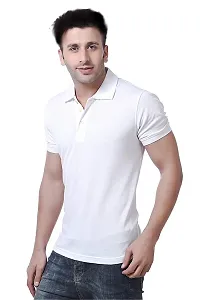 Reliable Multicoloured Cotton Blend Solid Polos For Men-thumb1