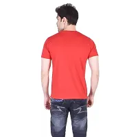 Reliable Red Polyester Solid Round Neck Tees For Men-thumb2