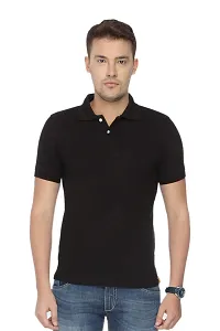 Reliable Multicoloured Cotton Blend Solid Polos For Men-thumb3