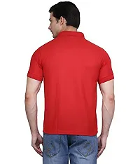 Reliable Red Cotton Blend Solid Polos For Men-thumb2