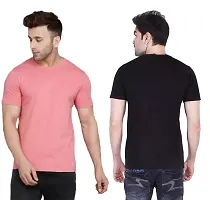 Reliable Multicoloured Polyester Solid Round Neck Tees For Men-thumb2