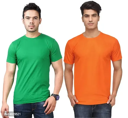 Reliable Multicoloured Cotton Blend Self Pattern Round Neck Tees For Men