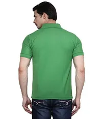 Reliable Green Cotton Blend Solid Polos For Men-thumb2