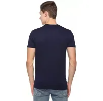 Reliable Blue Polyester Solid Round Neck Tees For Men-thumb2