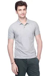 Reliable Multicoloured Cotton Blend Solid Polos For Men-thumb1