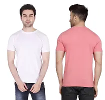 Reliable Multicoloured Polyester Solid Round Neck Tees For Men-thumb2