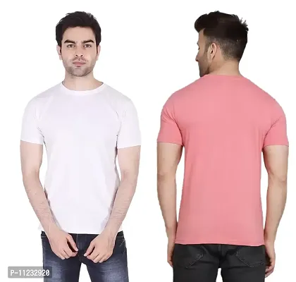 Reliable Multicoloured Polyester Solid Round Neck Tees For Men-thumb3