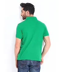 Reliable Multicoloured Cotton Blend Solid Polos For Men-thumb1