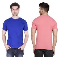 Reliable Multicoloured Polyester Solid Round Neck Tees For Men-thumb2