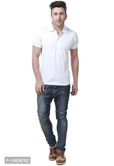 Reliable Multicoloured Cotton Blend Solid Polos For Men-thumb4