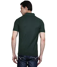 Reliable Green Cotton Blend Solid Polos For Men-thumb2