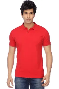 Reliable Multicoloured Cotton Blend Solid Polos For Men-thumb3