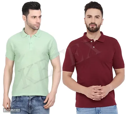 Reliable Multicoloured Polycotton Solid Polos For Men