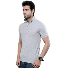 Reliable Multicoloured Cotton Blend Solid Polos For Men-thumb1