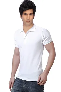 Reliable Multicoloured Cotton Blend Solid Polos For Men-thumb1