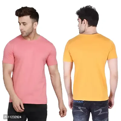 Reliable Multicoloured Polyester Solid Round Neck Tees For Men-thumb2