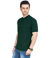 Reliable Multicoloured Cotton Blend Solid Polos For Men-thumb1