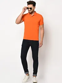 Reliable Multicoloured Cotton Blend Solid Polos For Men-thumb3