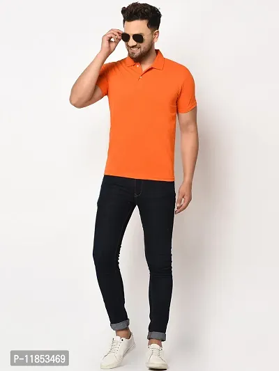 Reliable Multicoloured Cotton Blend Solid Polos For Men-thumb4