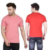 Reliable Multicoloured Polyester Solid Round Neck Tees For Men-thumb1