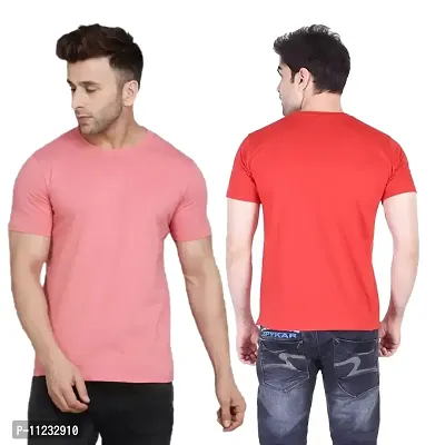 Reliable Multicoloured Polyester Solid Round Neck Tees For Men-thumb2