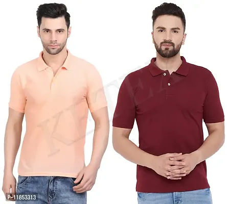 Reliable Multicoloured Polycotton Solid Polos For Men