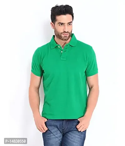 Reliable Multicoloured Cotton Blend Solid Polos For Men-thumb4