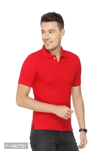 Reliable Multicoloured Cotton Blend Solid Polos For Men-thumb2