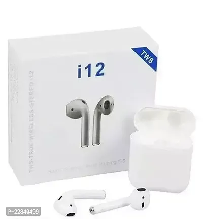 Stylish White In-ear Bluetooth Wireless Headsets With Microphone-thumb0