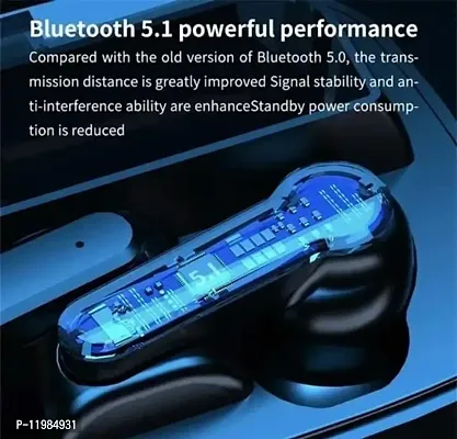 TWS M19 Gaming Earbuds Bluetooth5.0 Wireless LED Digital DisplayN9 Bluetooth Headset  (Black, True Wireless)-thumb3