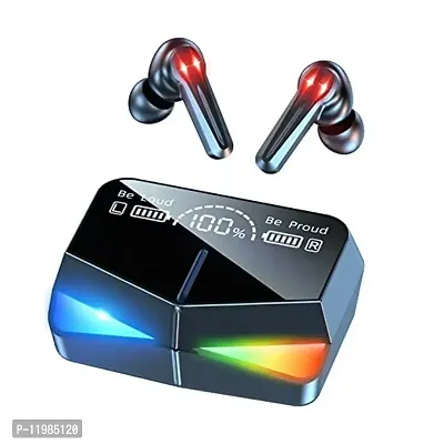 TWS Gaming Wireless Earbuds M28 with PowerBank ASAP Charge A24 Bluetooth Headset  (Black, True Wireless)-thumb0