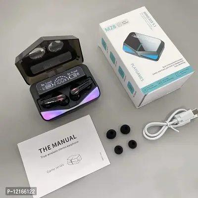 M28 Wireless Earbuds Tws Bluetooth 5 1 Gaming Monster Earphones Touch Control Headphones Microphone Mirror Screen Mini Led Display Excellent Sound Ensure Fast Stable Connection Waterproof-thumb5