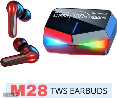 M28 Wireless Earbuds TWS Bluetooth 5.1 Gaming Monster Earphones Touch Control Headphones Microphone Mirror Screen Mini LED Display - Excellent Sound Ensure Fast  Stable Connection Waterproof-thumb0