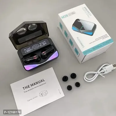 M28 Wireless Earbuds TWS Bluetooth 5.1 Gaming Monster Earphones Touch Control Headphones Microphone Mirror Screen Mini LED Display - Excellent Sound Ensure Fast  Stable Connection Waterproof-thumb3