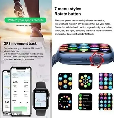 i8 Pro Max Touch Screen Bluetooth Smartwatch with Activity Tracker Compatible with All 3G/4G/5G Android  iOS Smartphones - Black-thumb5