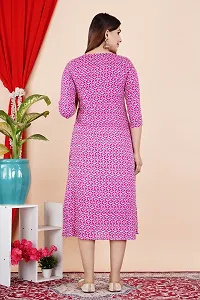 Attractive Pink Cotton Printed Maternity Kurti For Women-thumb1