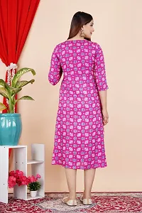 Attractive Pink Cotton Printed Maternity Kurti For Women-thumb3