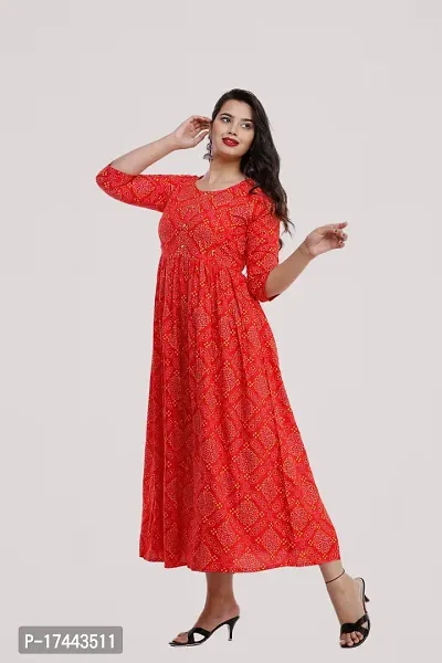 Attractive Red Cotton Printed Maternity Kurti For Women