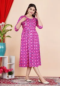 Attractive Pink Cotton Printed Maternity Kurti For Women-thumb2
