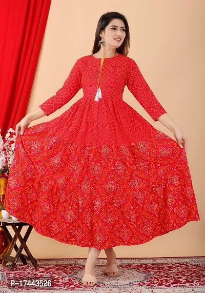 Attractive Red Cotton Printed Maternity Kurti For Women-thumb3