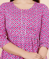 Attractive Pink Cotton Printed Maternity Kurti For Women-thumb4