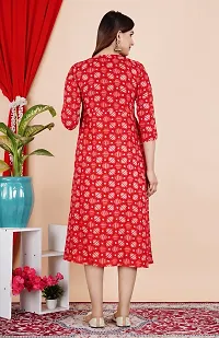Attractive Red Cotton Printed Maternity Kurti For Women-thumb2